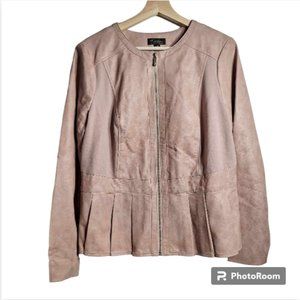 Thalia Sodi Faux Leather Peplum Jacket Size Large